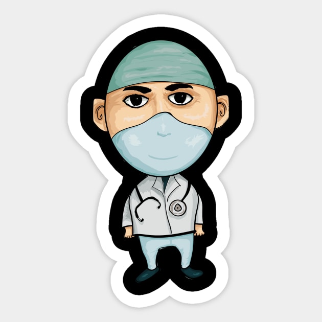 Medical Doctor Illustration T-Shirt Sticker by Zeruwsky Artwork